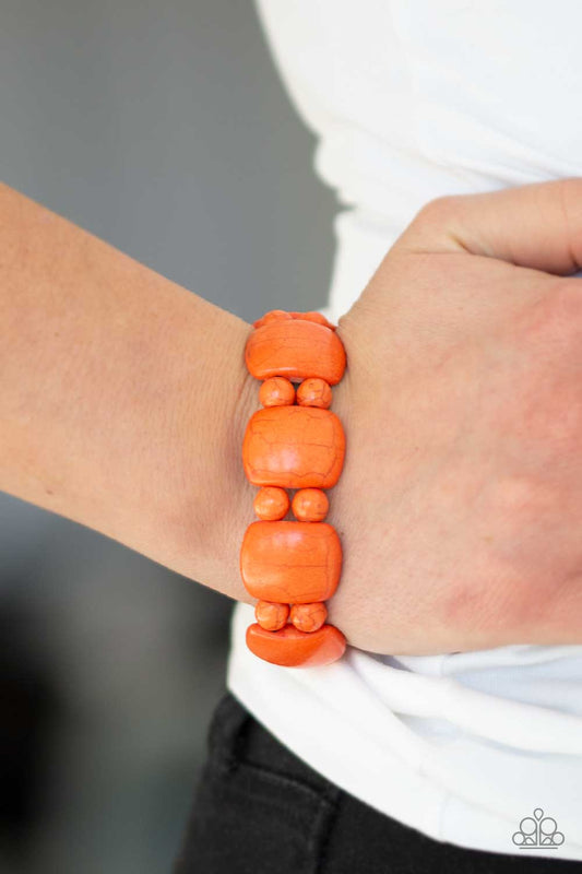Dont Be So NOMADIC!- Orange Stretchy Bracelet- Paparazzi Accessories - GlaMarous Titi Jewels