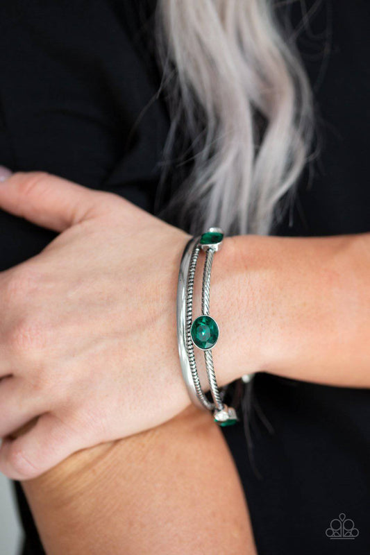 City Slicker Sleek - Green Stacked Bracelets- Paparazzi Accessories - GlaMarous Titi Jewels