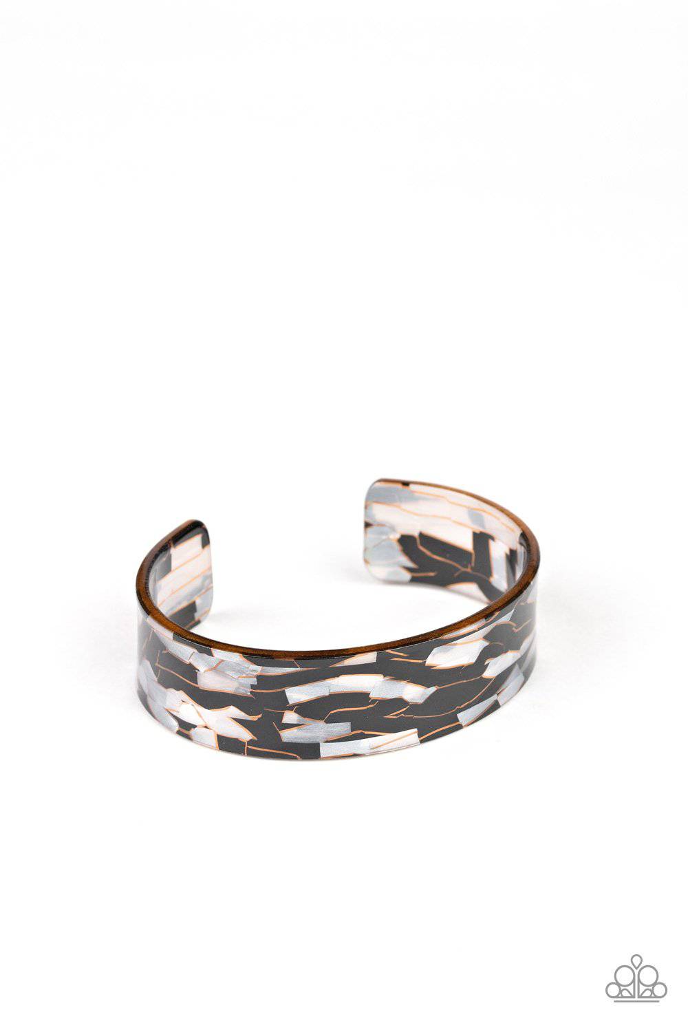 Glaze Daze - Black Speckled Acrylic Bracelet- Paparazzi Accessories - GlaMarous Titi Jewels