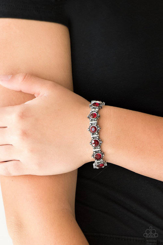 Strut Your Stuff - Red Stretchy Bracelet- Paparazzi Accessories - GlaMarous Titi Jewels