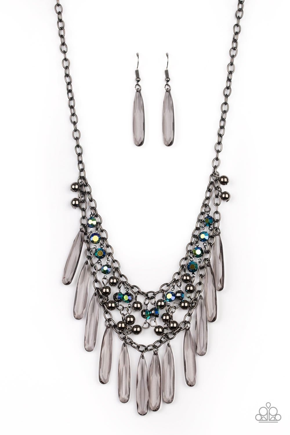 Uptown Urban - Gunmetal Iridescent May 2020 Life of the Party Necklace - Paparazzi - GlaMarous Titi Jewels