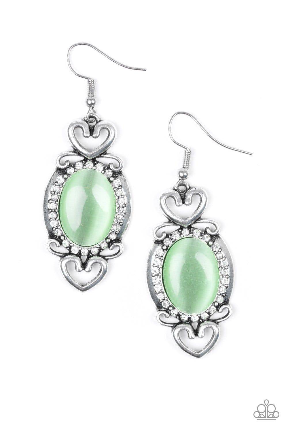 Port Royal Princess - Green Moonstone Earrings - Paparazzi Accessories - GlaMarous Titi Jewels