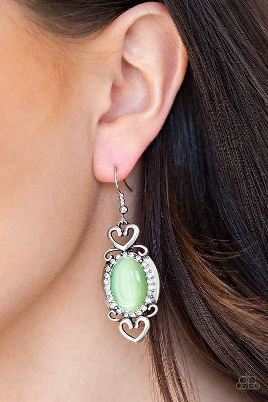 Port Royal Princess - Green Moonstone Earrings - Paparazzi Accessories - GlaMarous Titi Jewels