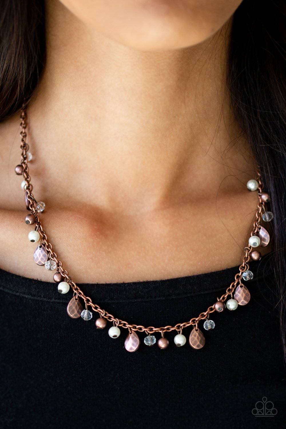 Spring Sophistication - Copper & Pearl Necklace - Paparazzi Accessories - GlaMarous Titi Jewels