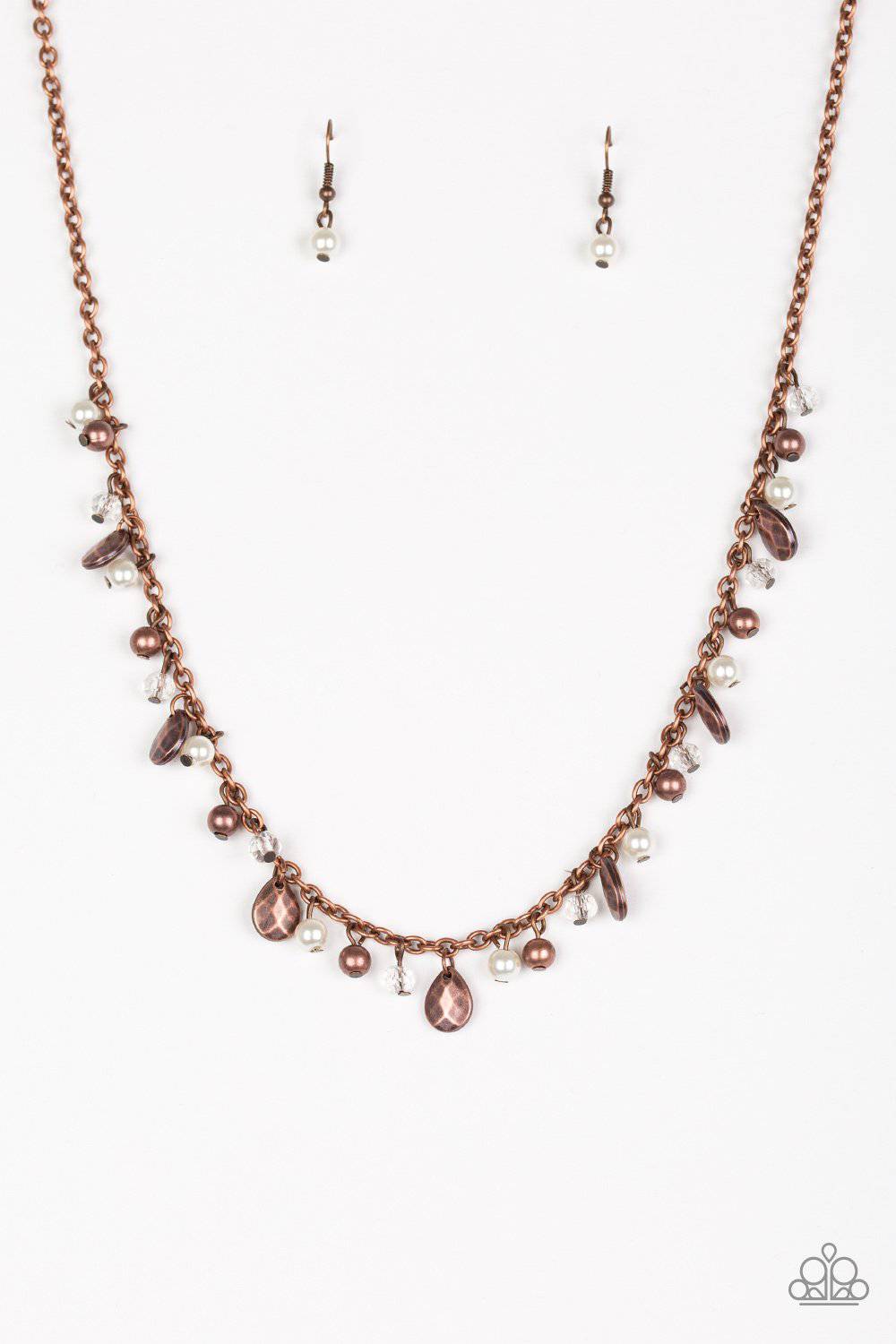 Spring Sophistication - Copper & Pearl Necklace - Paparazzi Accessories - GlaMarous Titi Jewels