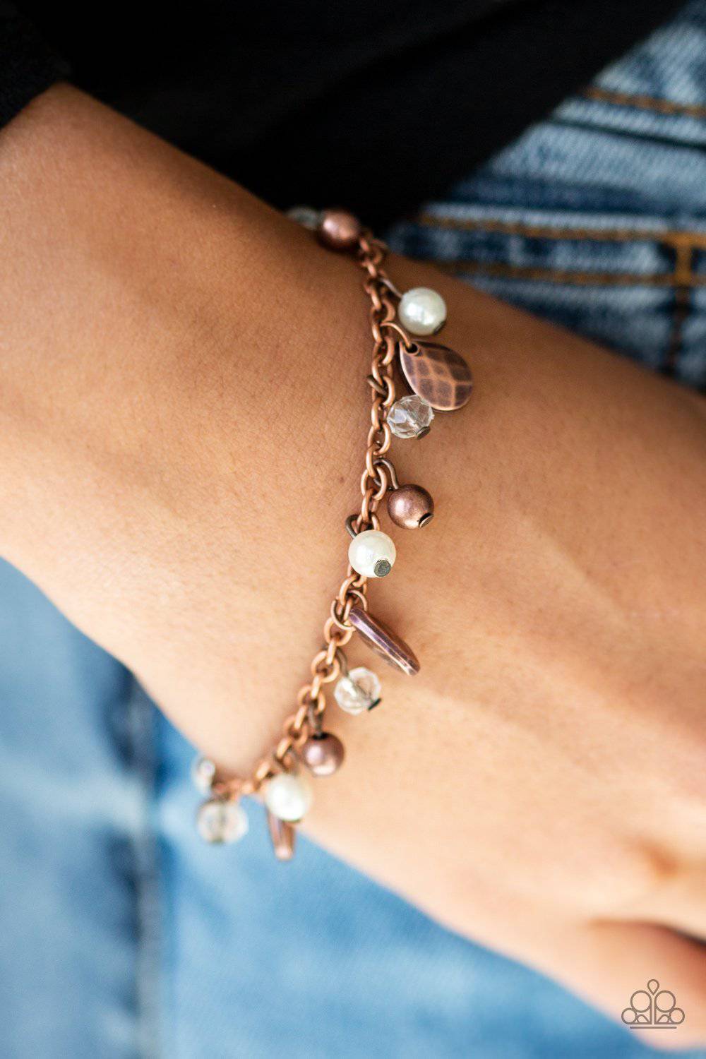 Modestly Midsummer - Copper & Pearl Bracelet - Paparazzi Accessories - GlaMarous Titi Jewels