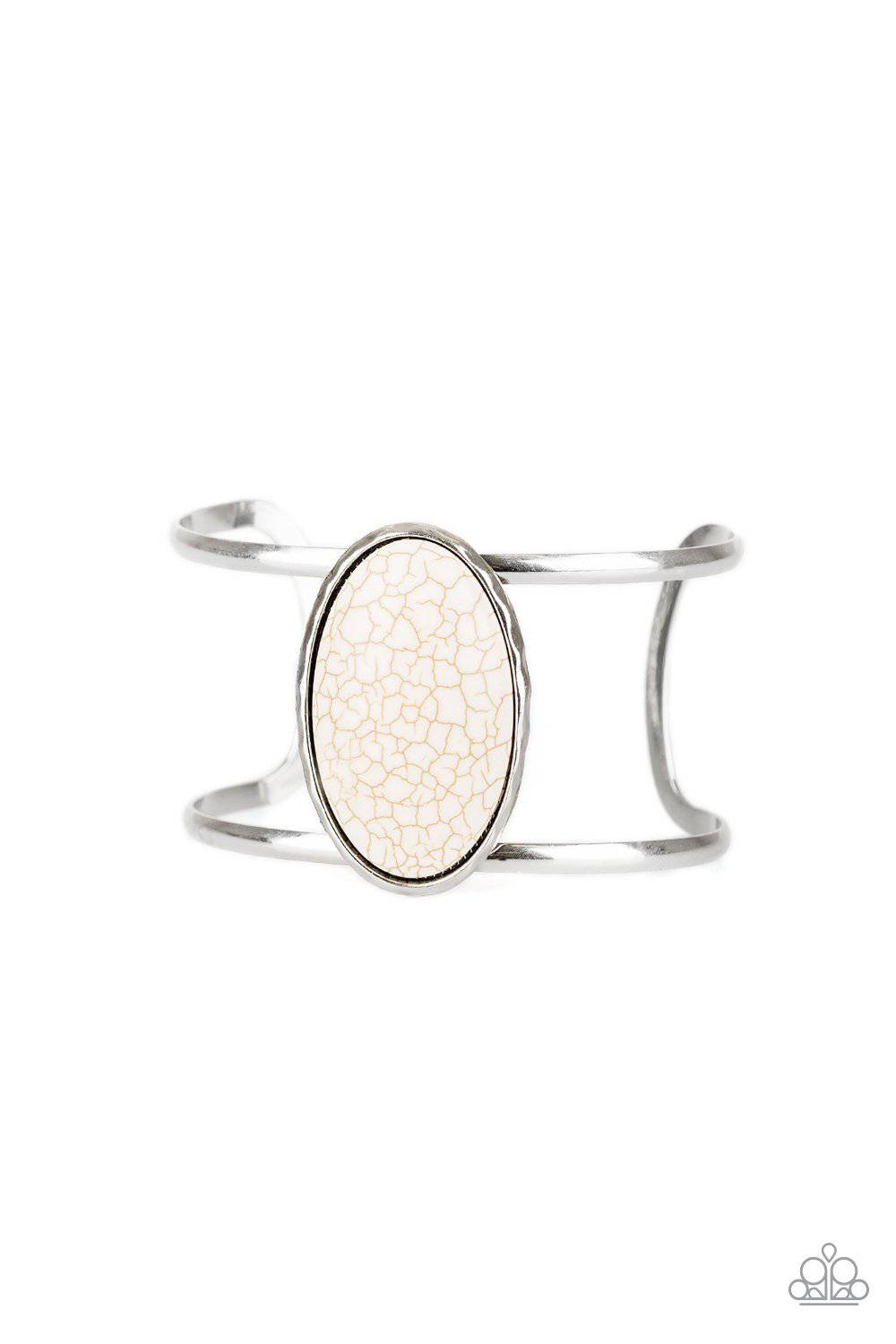 Desert Empress - White Stone Cuff Bracelet - Paparazzi Accessories - GlaMarous Titi Jewels