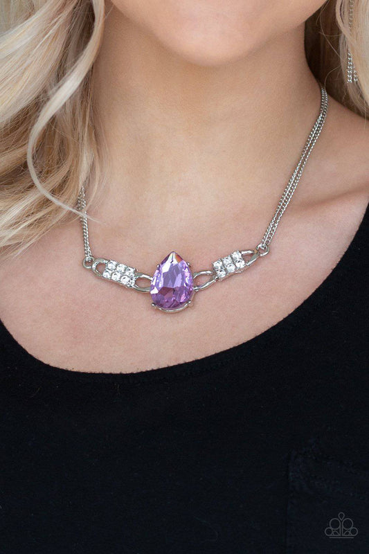 Way To Make An Entrance - Purple Rhinestone Necklace- Paparazzi Accessories - GlaMarous Titi Jewels