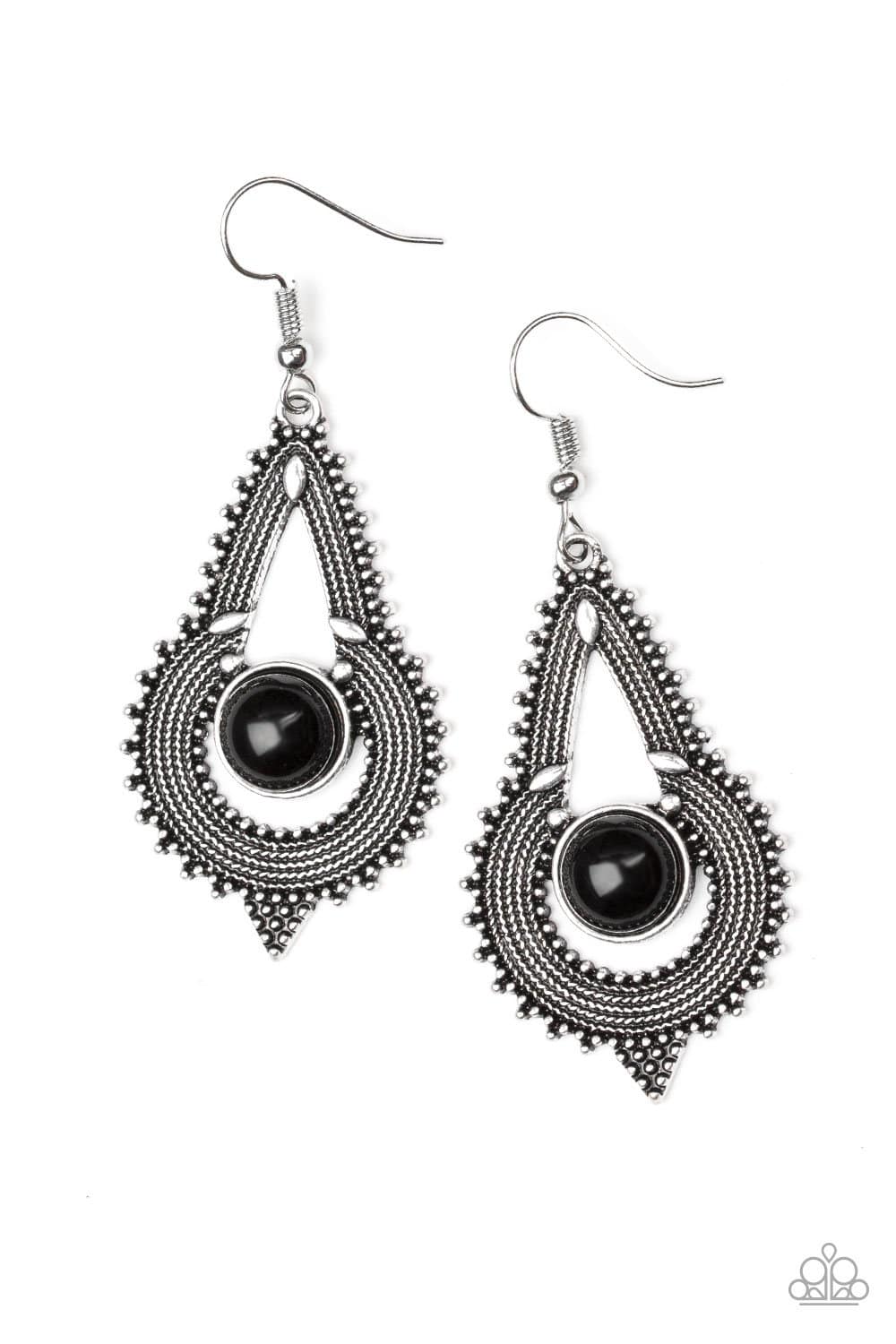 Zoomin Zumba - Black Studded Earrings- Paparazzi Accessories - GlaMarous Titi Jewels