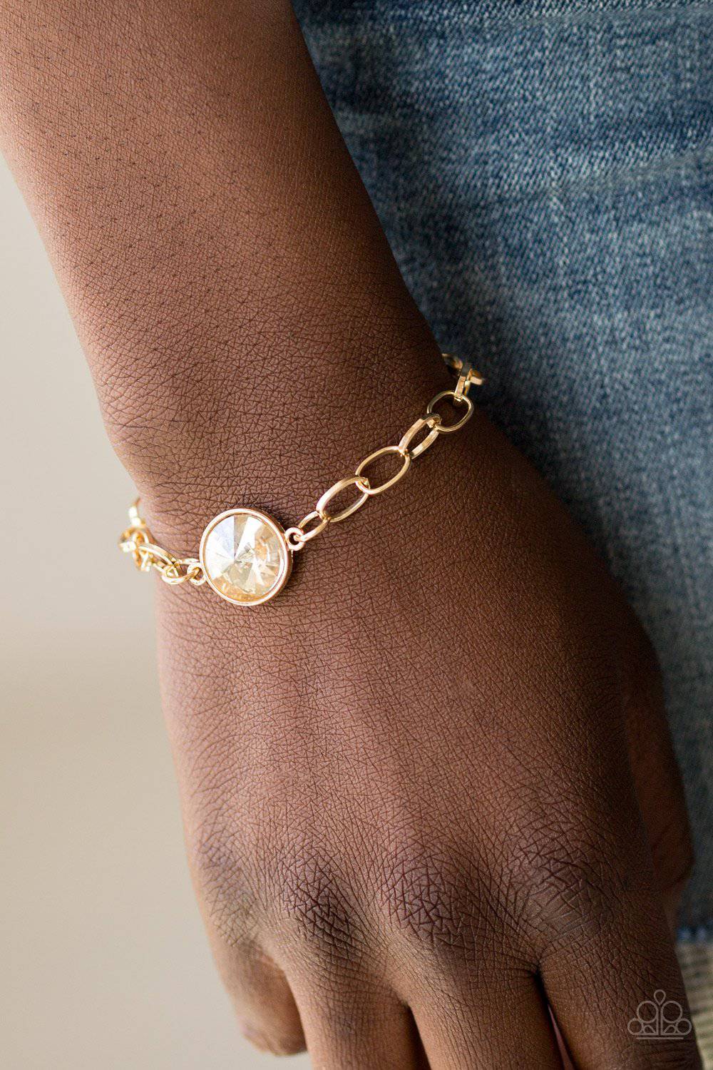All Aglitter - Gold Chain Bracelet- Paparazzi Accessories - GlaMarous Titi Jewels