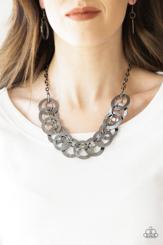 The Main Contender - Black Gunmetal Necklace - Paparazzi Accessories - GlaMarous Titi Jewels