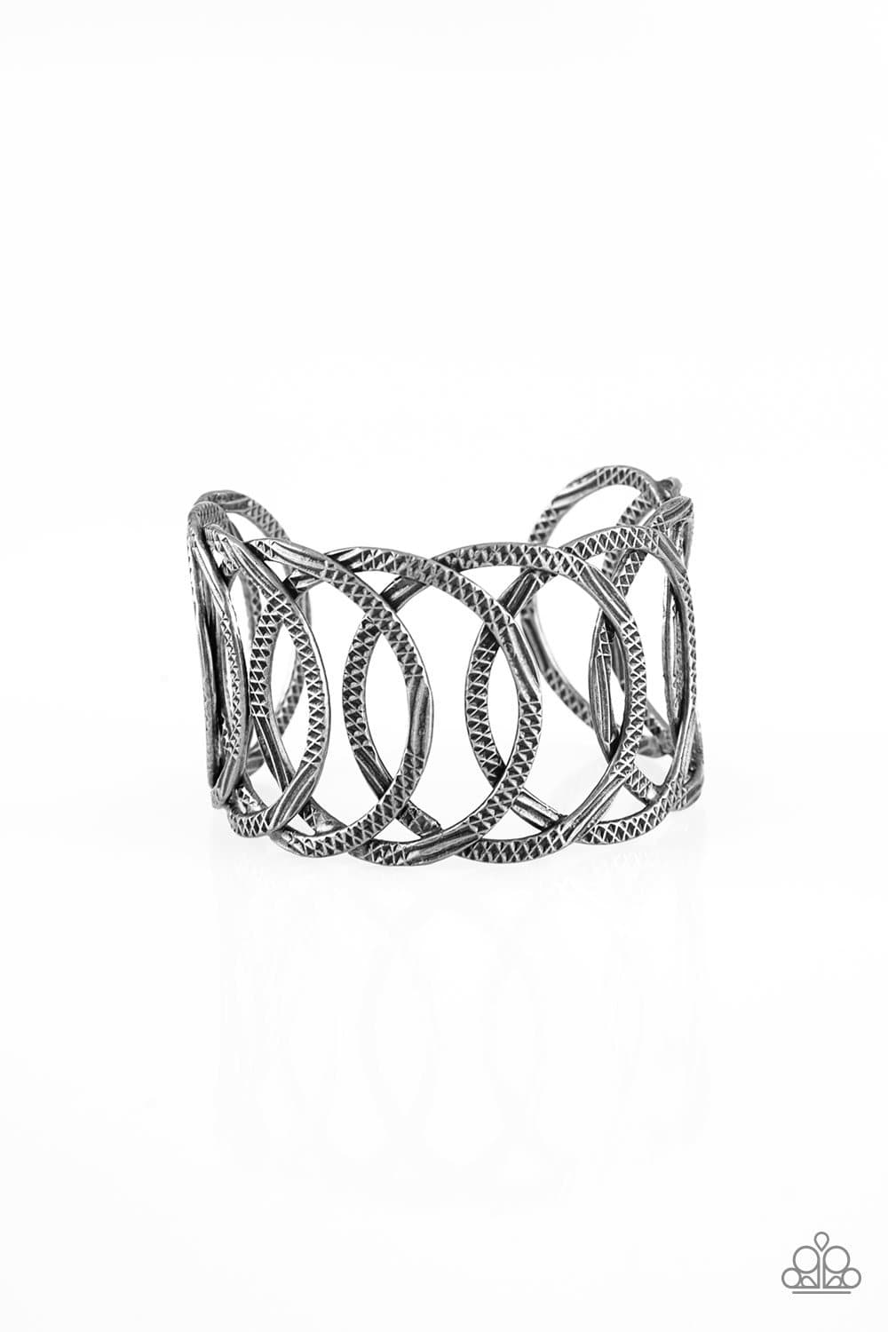 Circa de Contender - Black Gunmetal Cuff Bracelet - Paparazzi Accessories - GlaMarous Titi Jewels