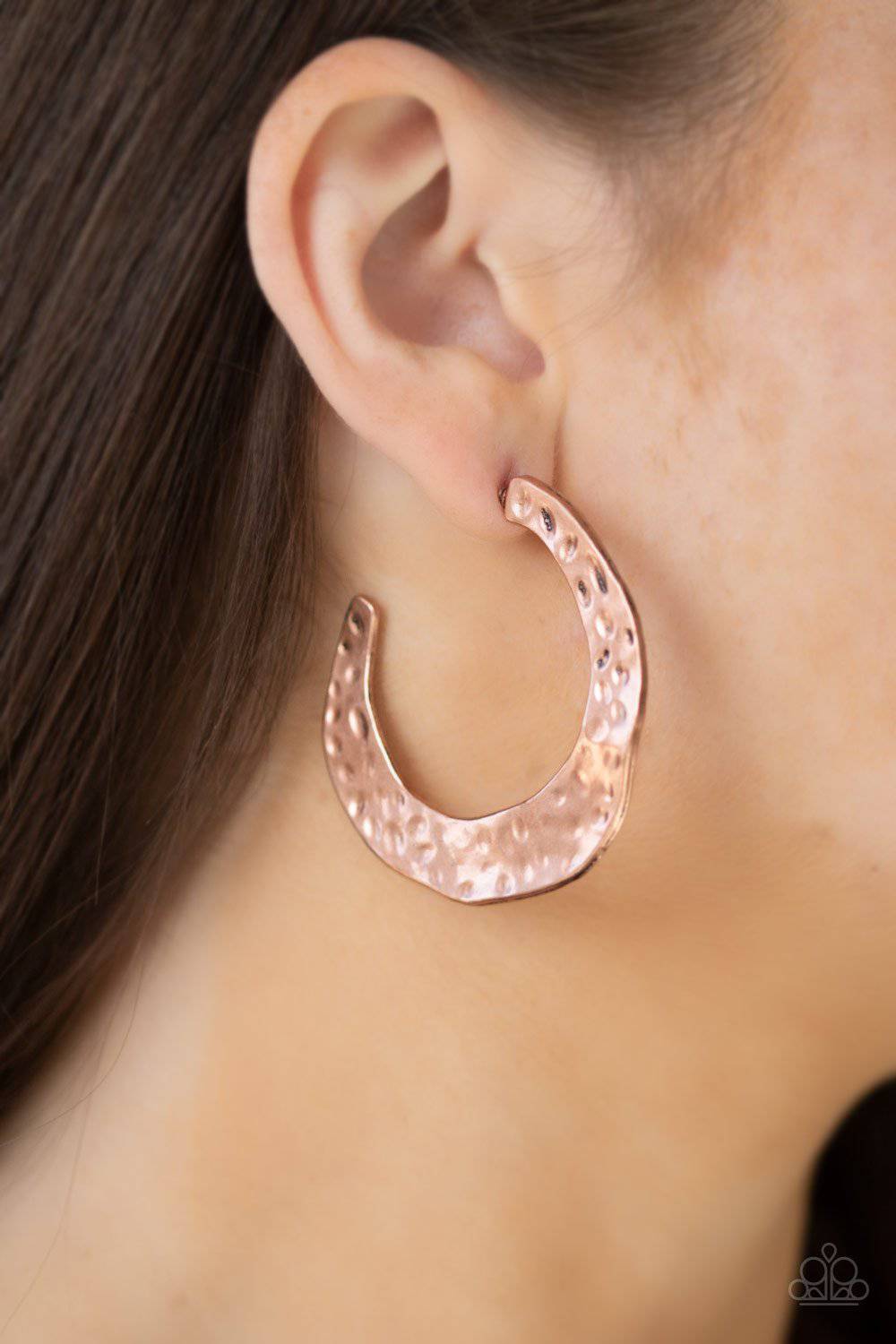 The HOOP Up - Copper Hoop Earrings- Paparazzi Accessories - GlaMarous Titi Jewels