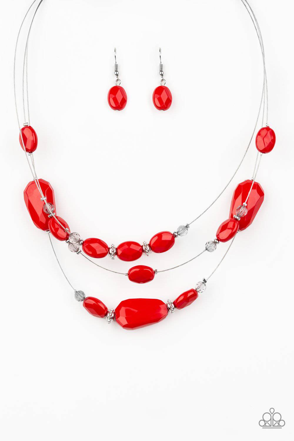 Radiant Reflections - Red Necklace- Paparazzi Accessories - GlaMarous Titi Jewels