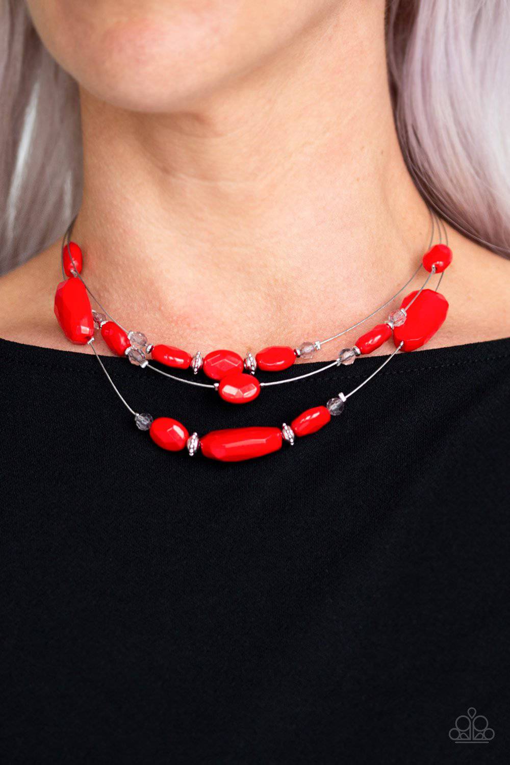 Radiant Reflections - Red Necklace- Paparazzi Accessories - GlaMarous Titi Jewels