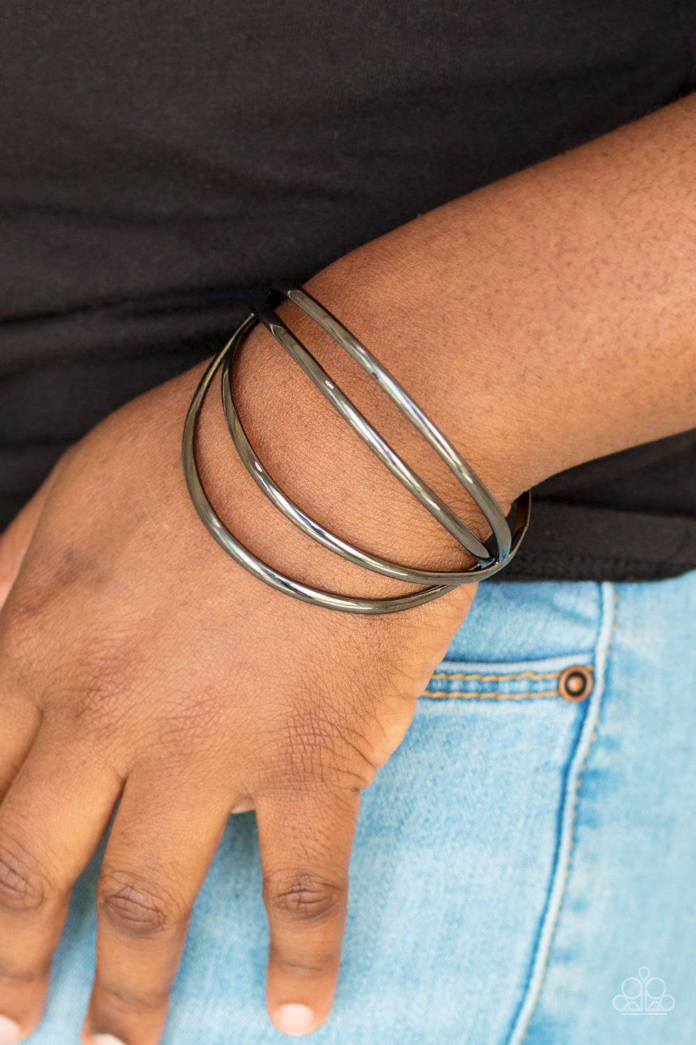 Take A CATWALK - Gunmetal Cuff Bracelet- Paparazzi Accessories - GlaMarous Titi Jewels
