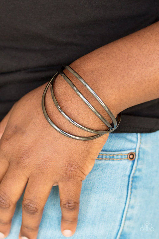 Take A CATWALK - Gunmetal Cuff Bracelet- Paparazzi Accessories - GlaMarous Titi Jewels