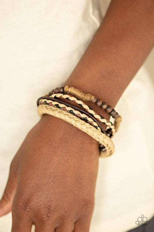 Woodland Wayfarer - Brown Wooden Bracelet- Paparazzi Accessories - GlaMarous Titi Jewels