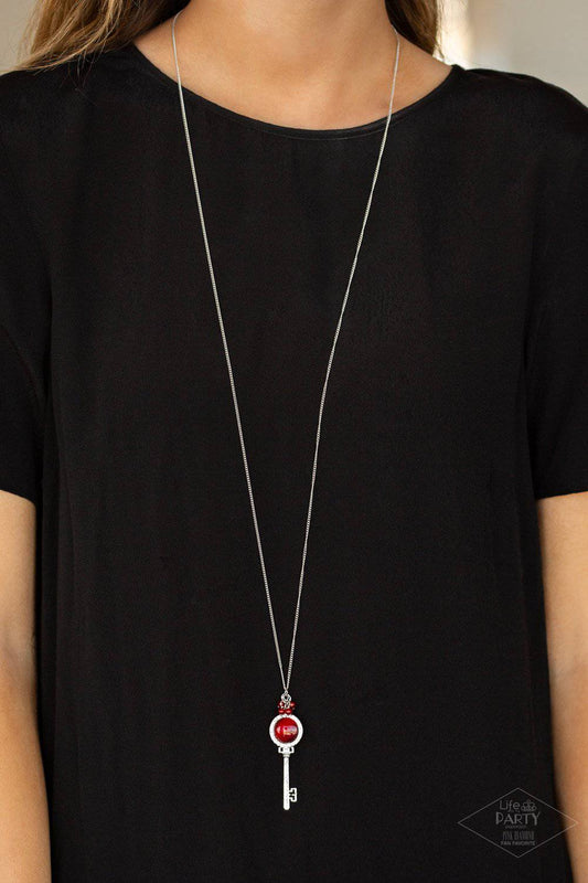 Unlock Every Door - Red Cat's Eye Necklace - Paparazzi Accessories - GlaMarous Titi Jewels