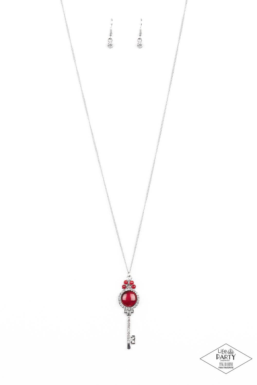 Unlock Every Door - Red Cat's Eye Necklace - Paparazzi Accessories - GlaMarous Titi Jewels