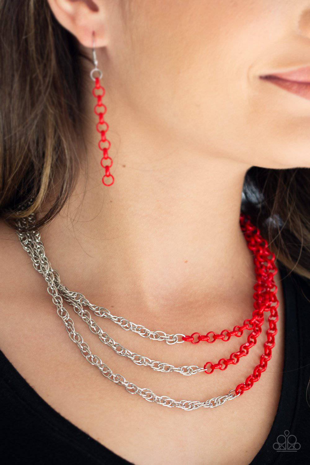 Turn Up The Volume - Red Chain Necklace - Paparazzi Accessories - GlaMarous Titi Jewels