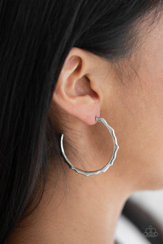 Danger Zone - Silver Hoop Earrings - Paparazzi Accessories - GlaMarous Titi Jewels