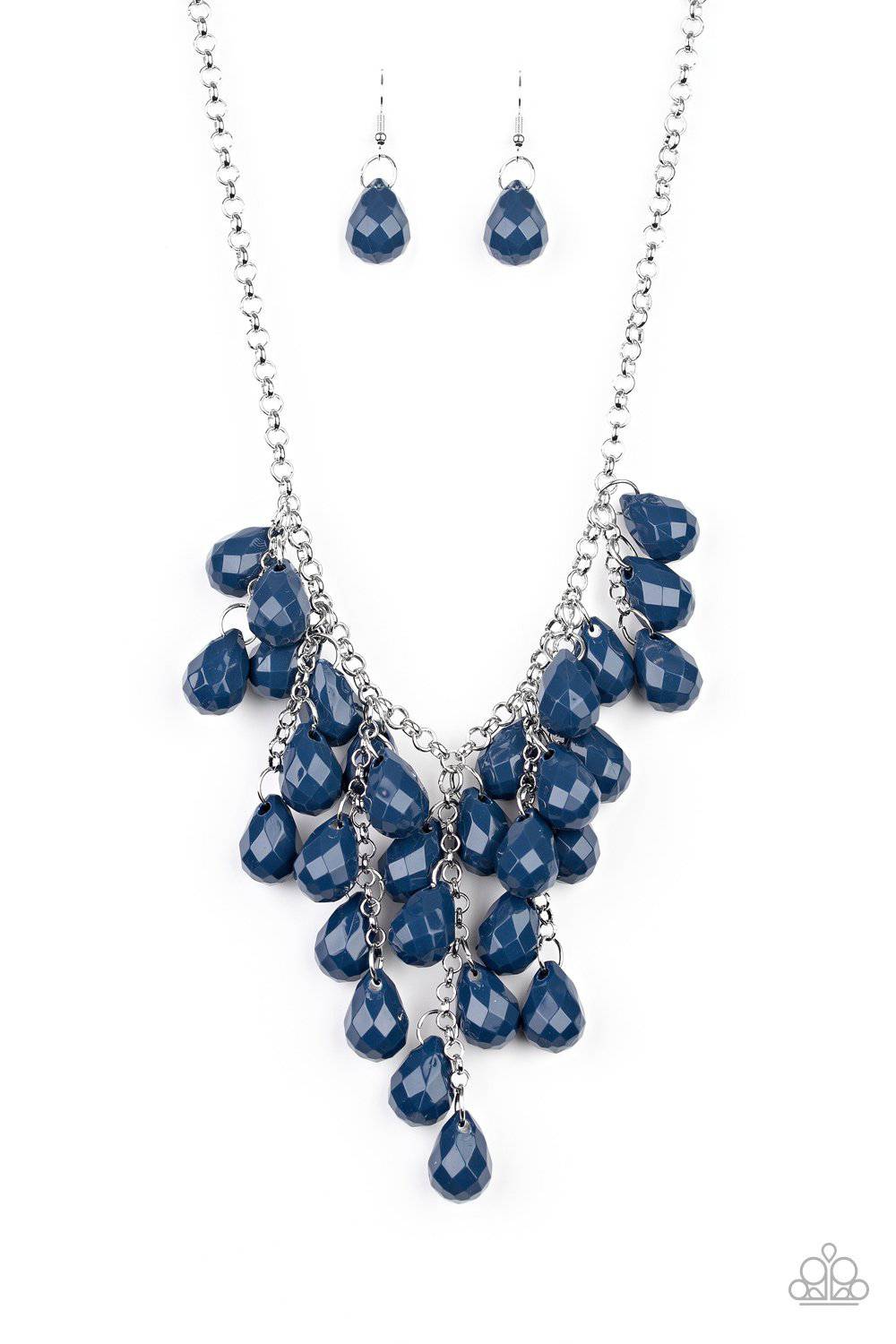 Serenely Scattered - Blue Teardrop Necklace- Paparazzi Accessories - GlaMarous Titi Jewels