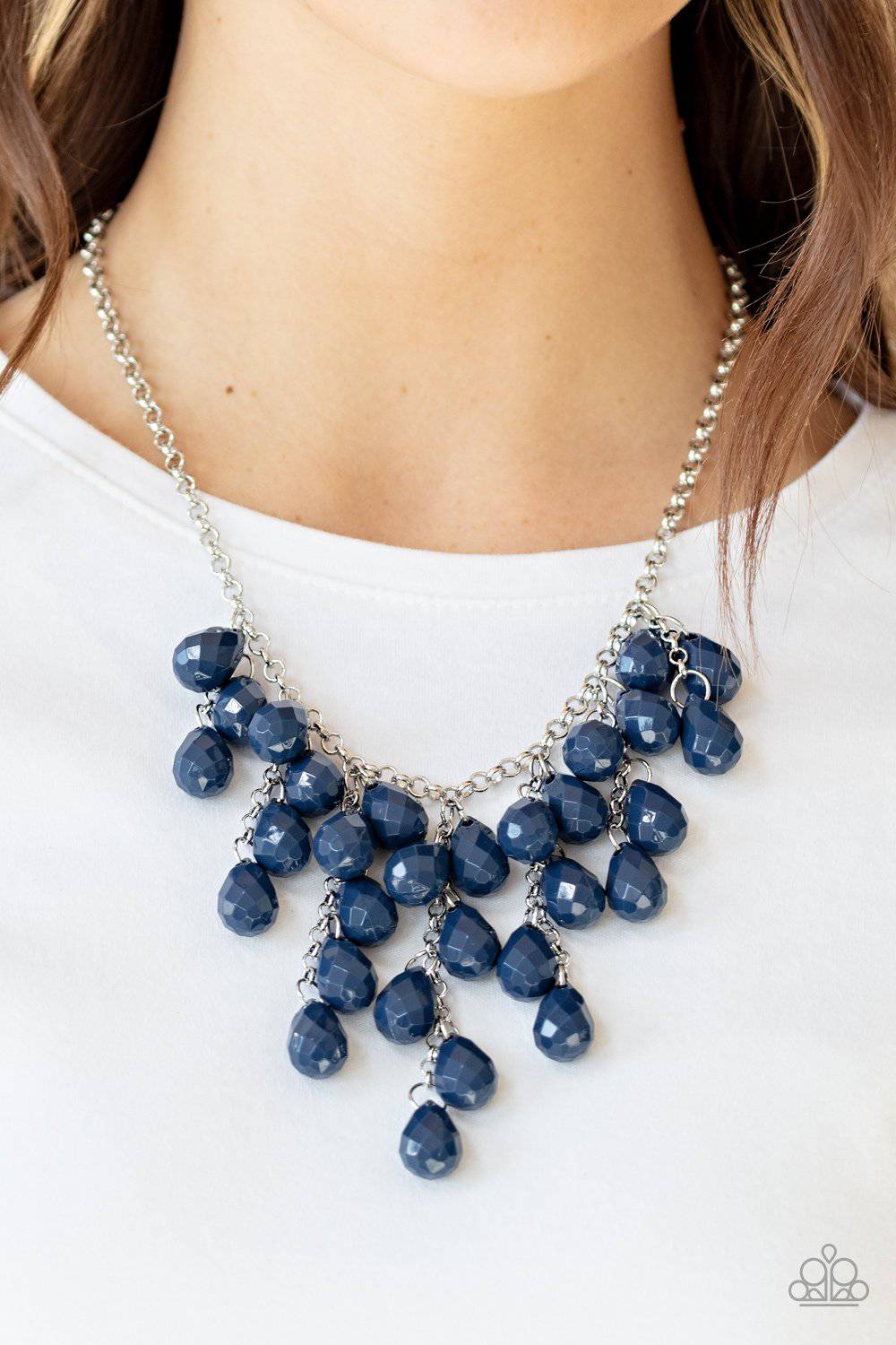 Serenely Scattered - Blue Teardrop Necklace- Paparazzi Accessories - GlaMarous Titi Jewels