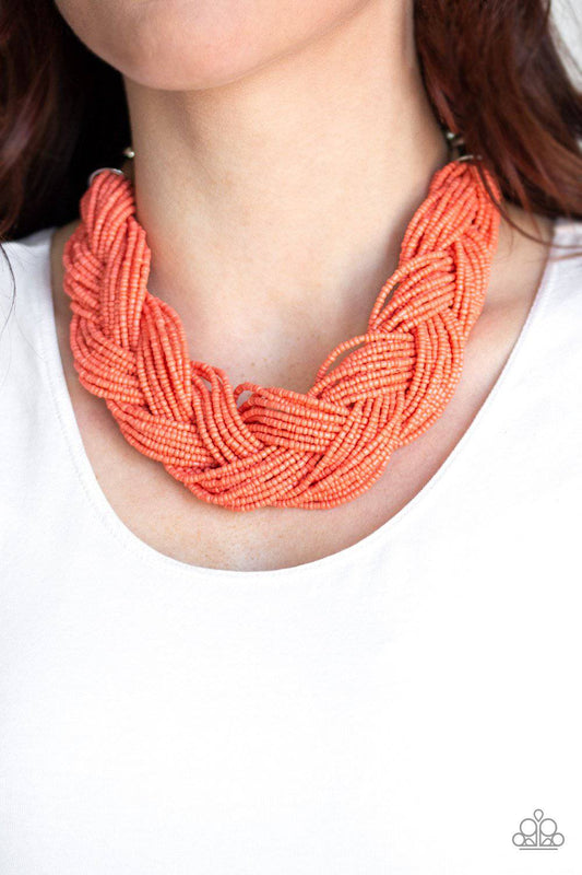 The Great Outback - Coral Seed Bead Necklace- Paparazzi Accessories - GlaMarous Titi Jewels