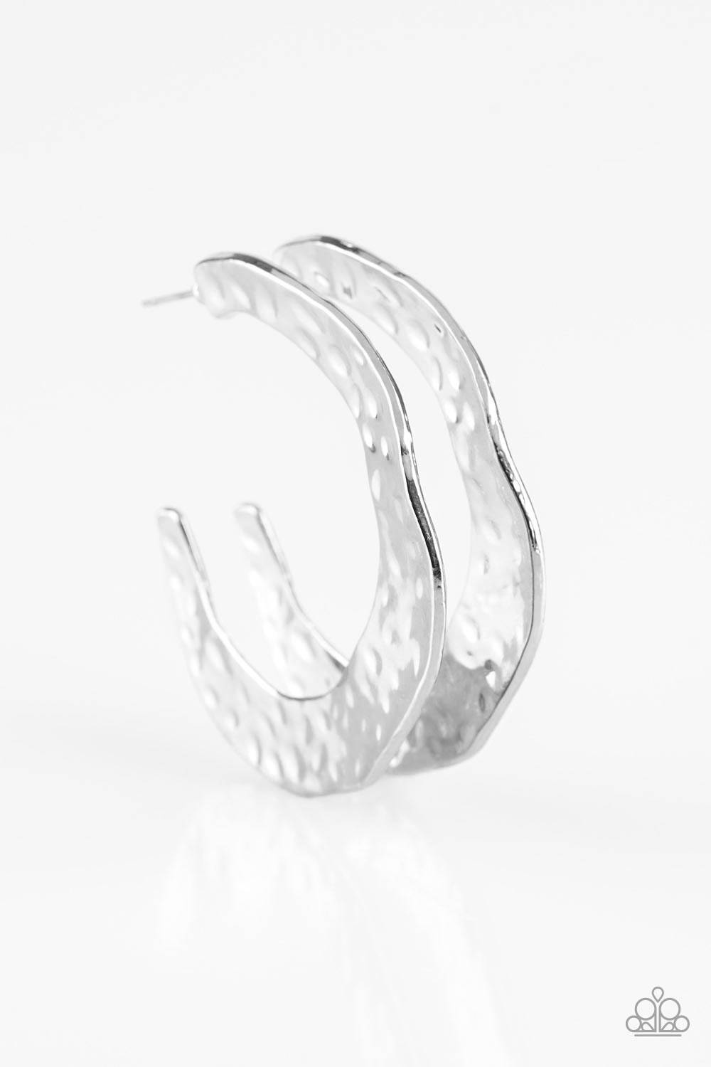 The HOOP Up - Silver Hoop Earrings- Paparazzi Accessories - GlaMarous Titi Jewels