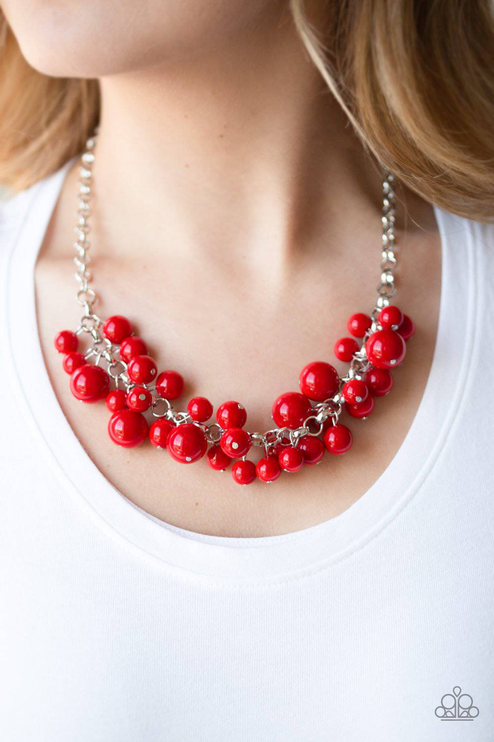 Walk This BROADWAY- Red Beaded Necklace- Paparazzi Accessories - GlaMarous Titi Jewels