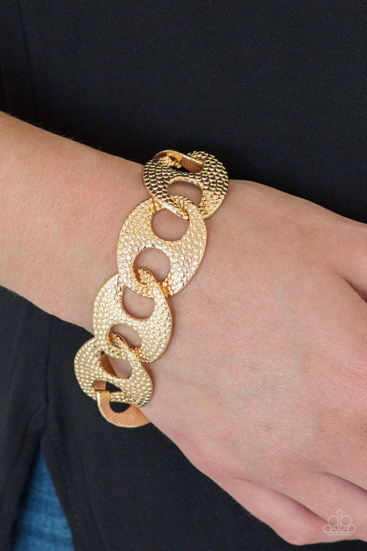 Casual Connoisseur - Gold Bracelet- Paparazzi Accessories - GlaMarous Titi Jewels