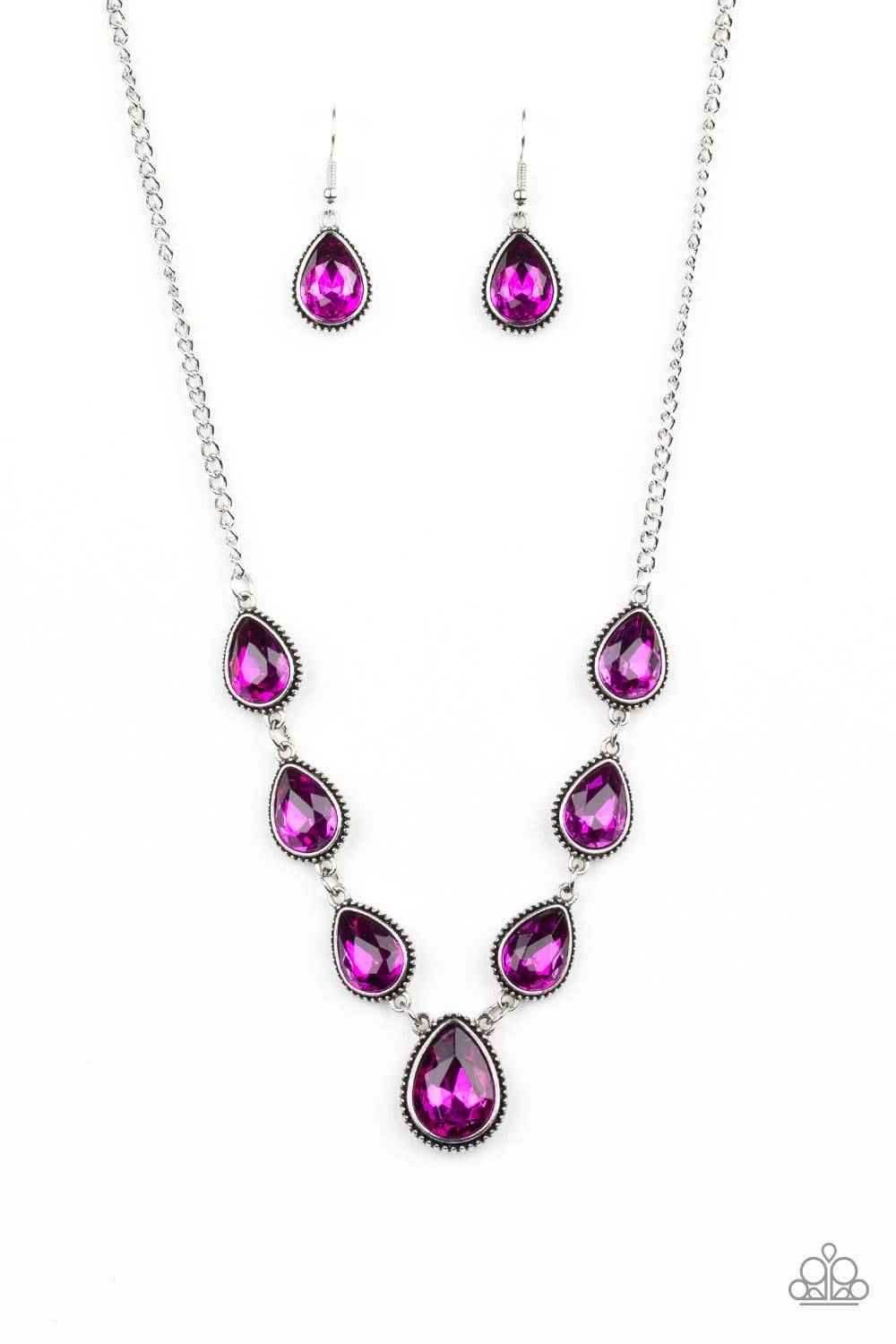 Socialite Social - Pink Teardrop Necklace- Paparazzi Accessories - GlaMarous Titi Jewels