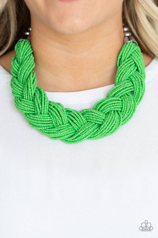 The Great Outback - Green Seed Bead Necklace- Paparazzi Accessories - GlaMarous Titi Jewels