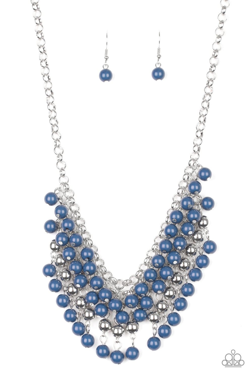 Blue bead deals necklace paparazzi