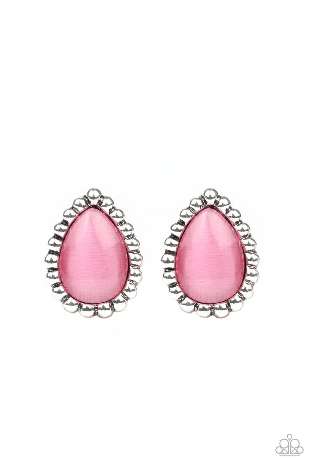 I Wanna GLOW - Pink Cat's Eye Earrings- Paparazzi Accessories - GlaMarous Titi Jewels