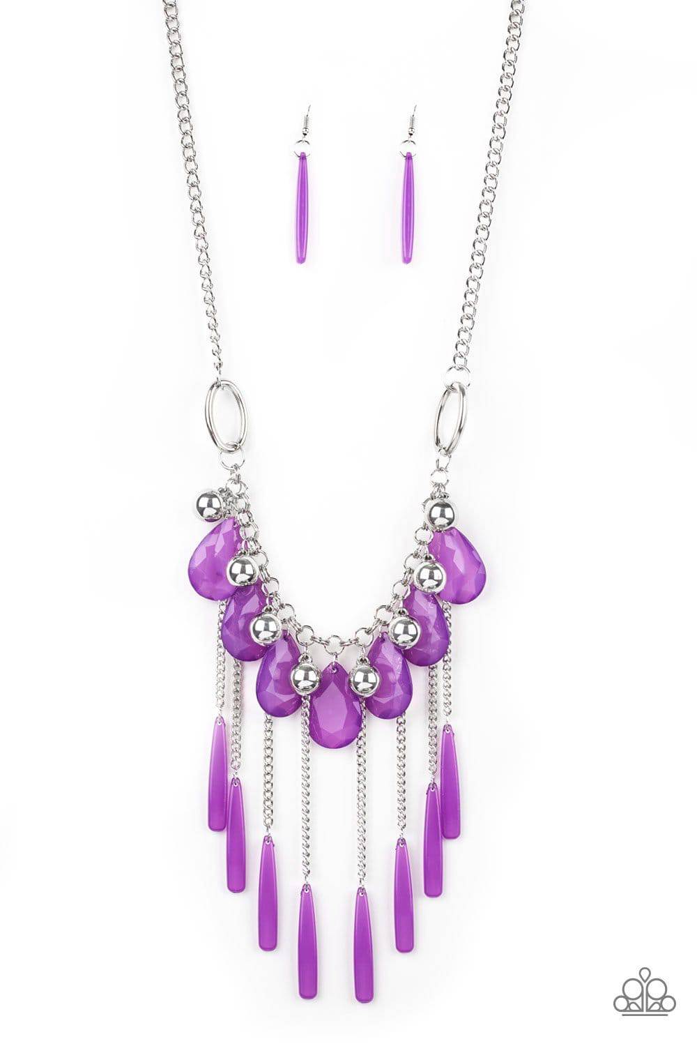 Roaring Riviera - Purple Teardrop Bead Necklace - Paparazzi Accessories - GlaMarous Titi Jewels