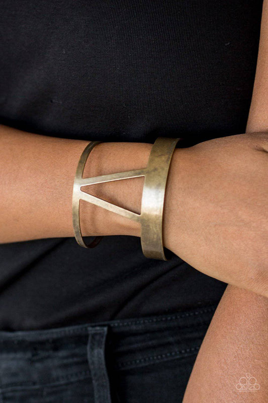 Rural Ruler - Brass Cuff Wrap Bracelet - Paparazzi Accessories - GlaMarous Titi Jewels