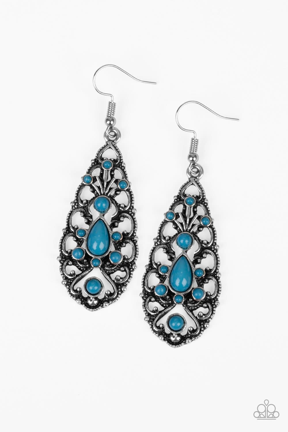 Fantastically Fanciful - Blue Earrings- Paparazzi Accessories - GlaMarous Titi Jewels