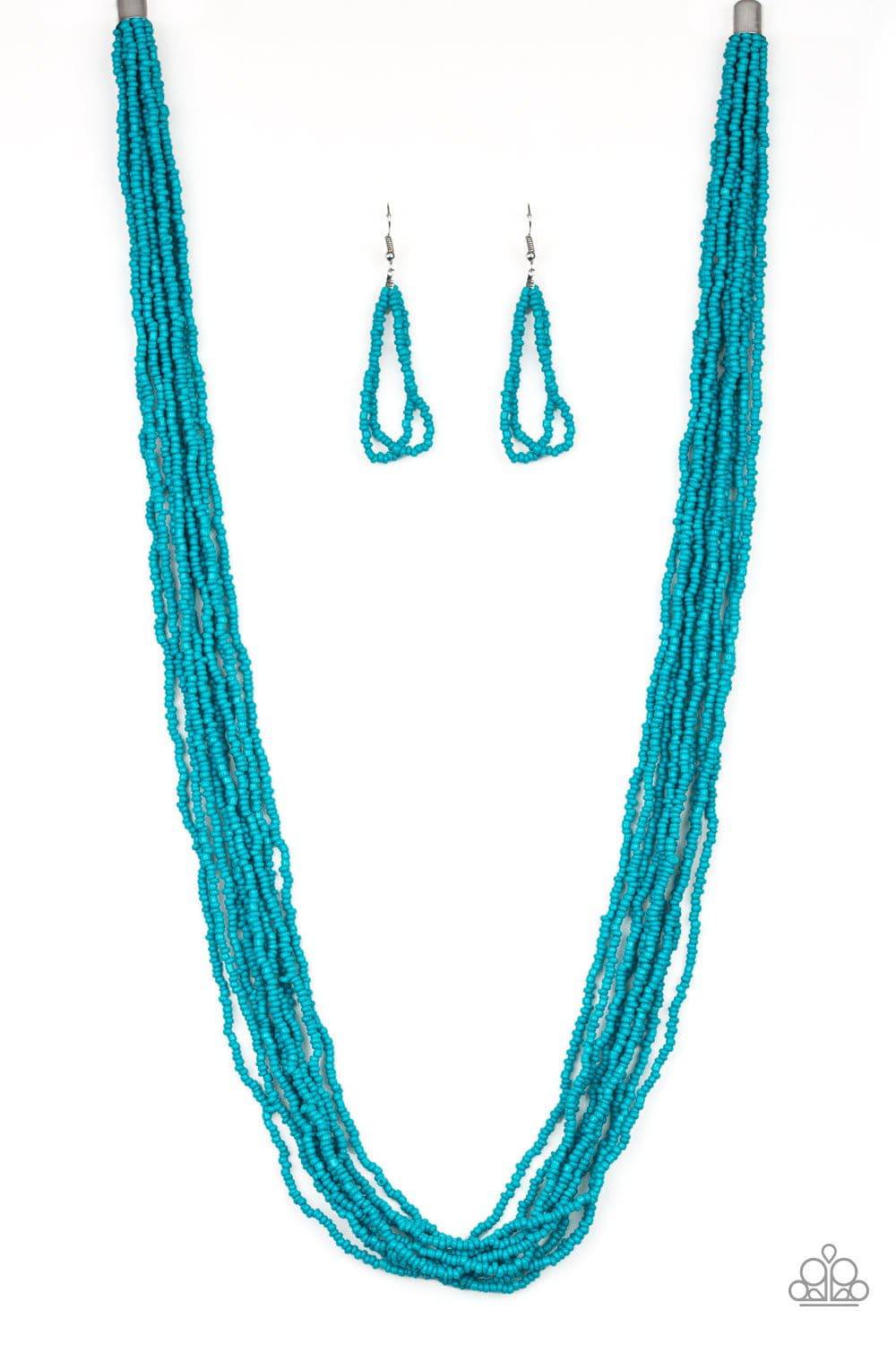 Congo Colada - Blue Seed Bead Necklace- Paparazzi Accessories - GlaMarous Titi Jewels