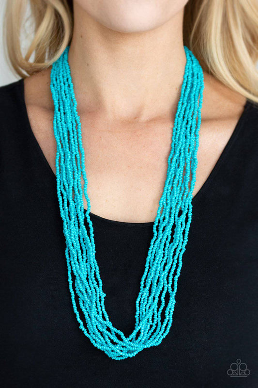 Congo Colada - Blue Seed Bead Necklace- Paparazzi Accessories - GlaMarous Titi Jewels