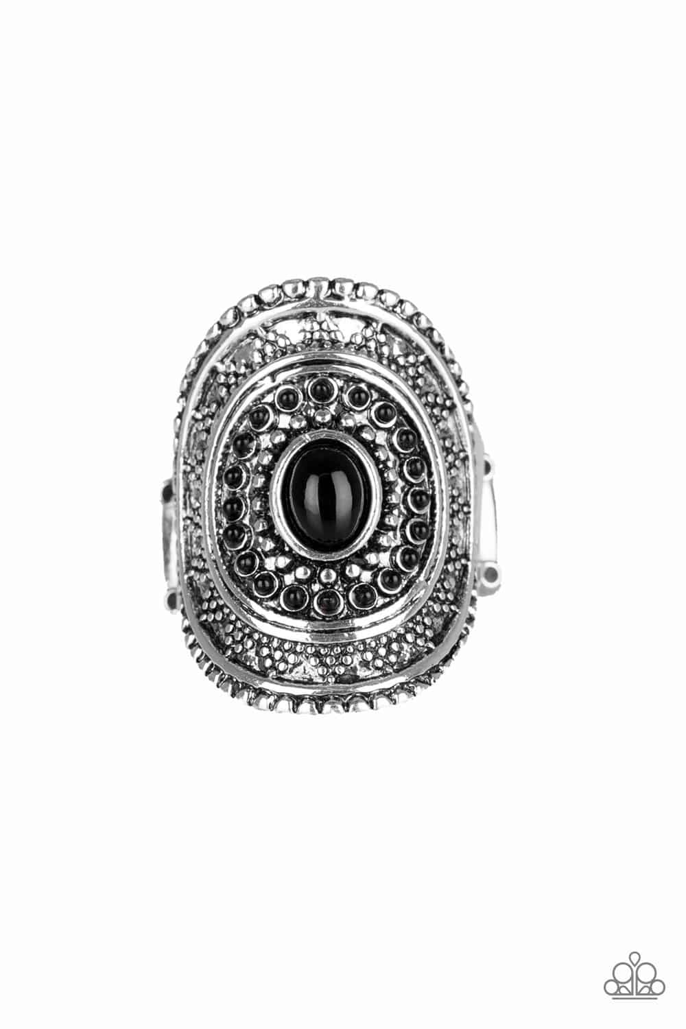 Adventure Venture - Black Bead Ring - Paparazzi Accessories - GlaMarous Titi Jewels