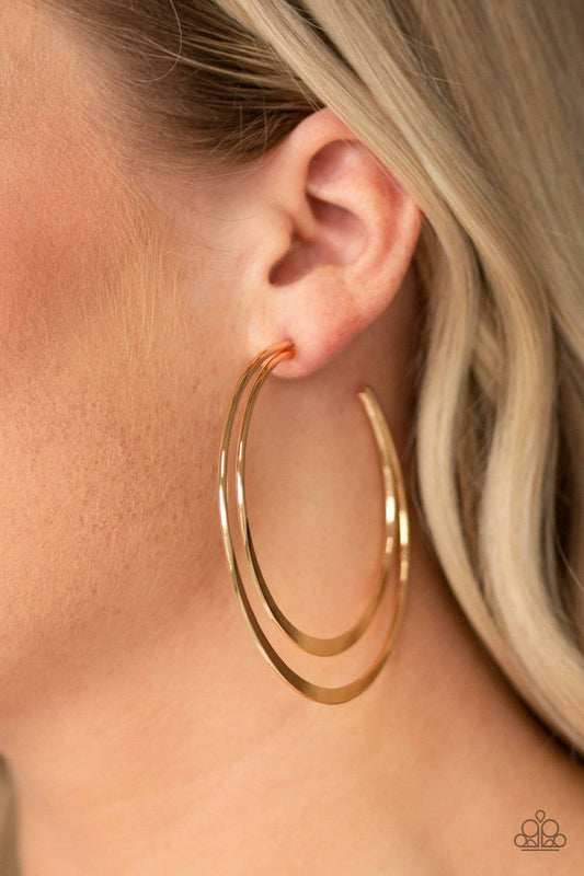 Last HOOP-rah - Gold Hoop Earrings- Paparazzi Accessories - GlaMarous Titi Jewels