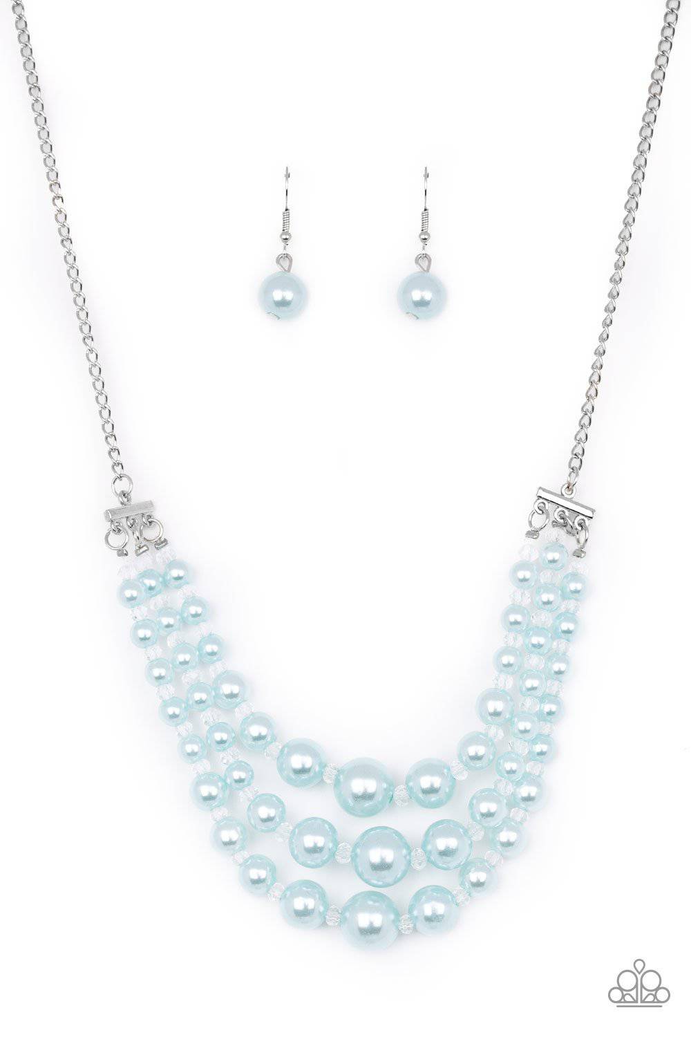 Spring Social - Blue Pearl Necklace- Paparazzi Accessories - GlaMarous Titi Jewels