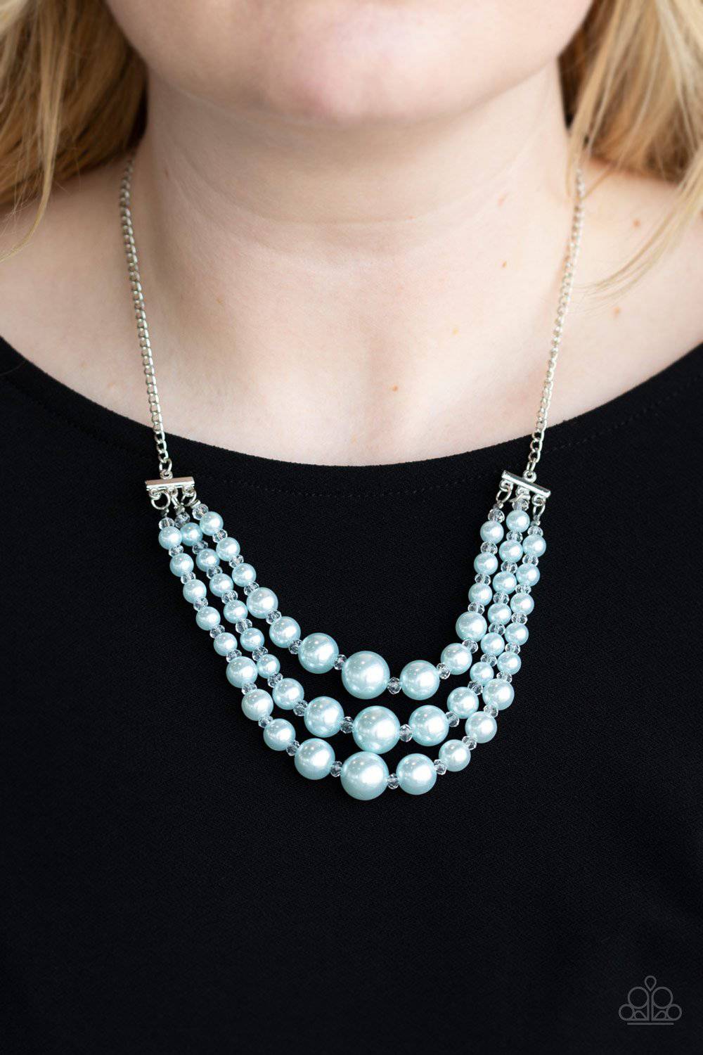 Spring Social - Blue Pearl Necklace- Paparazzi Accessories - GlaMarous Titi Jewels