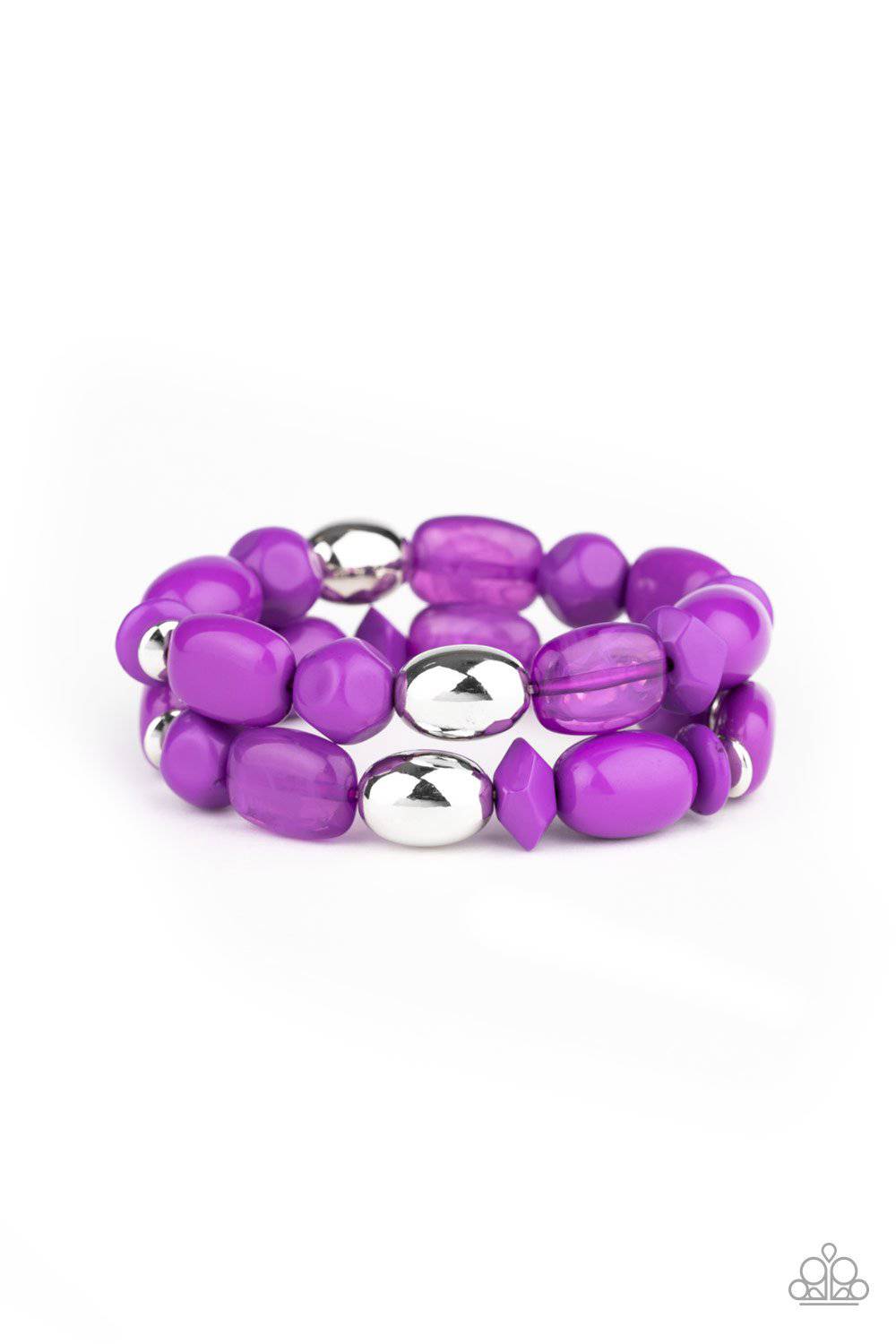 Fruity Flavor - Purple Stretchy Bracelet- Paparazzi Accessories - GlaMarous Titi Jewels