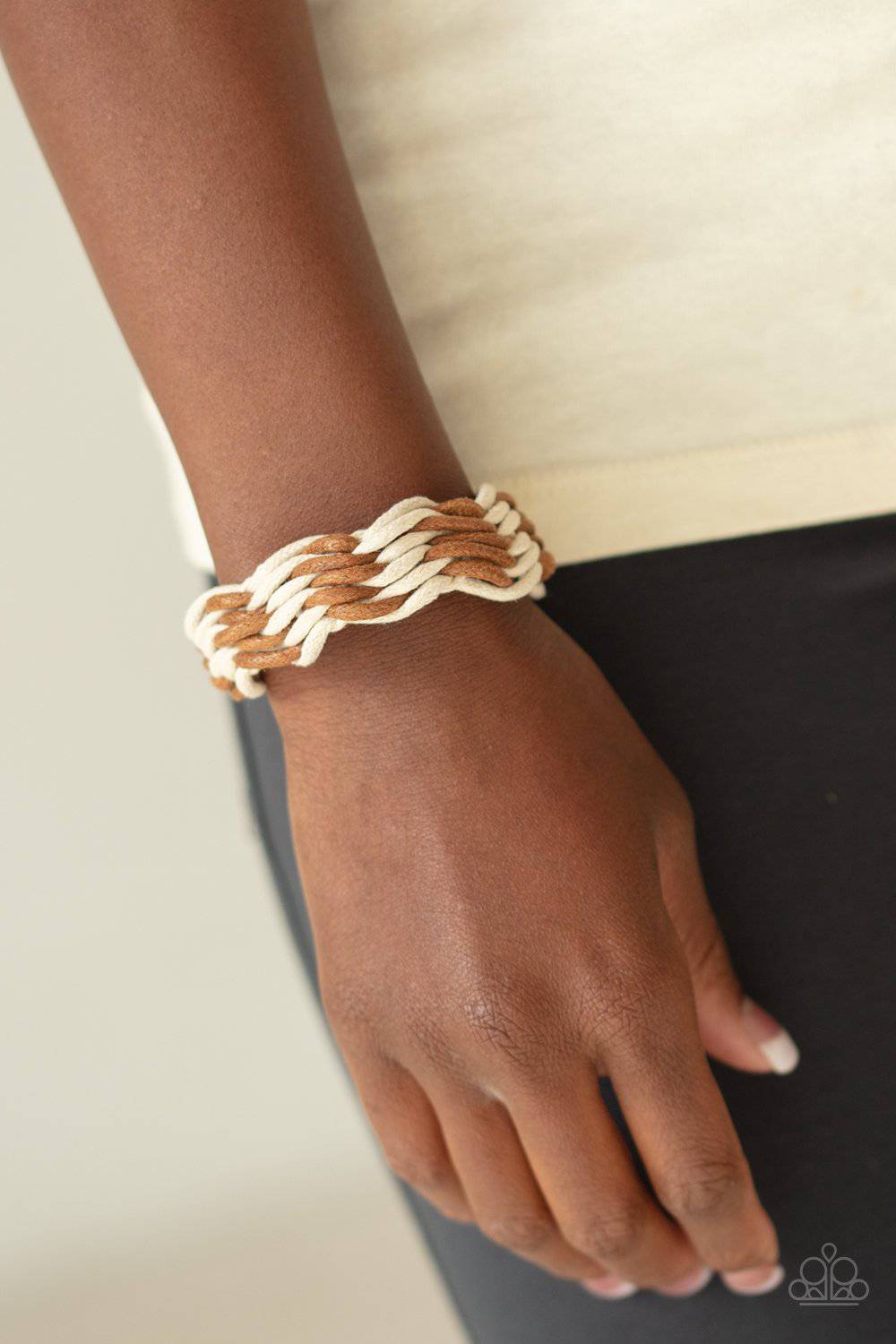 WEAVE High and Dry - Brown Braided Bracelet- Paparazzi Accessories - GlaMarous Titi Jewels