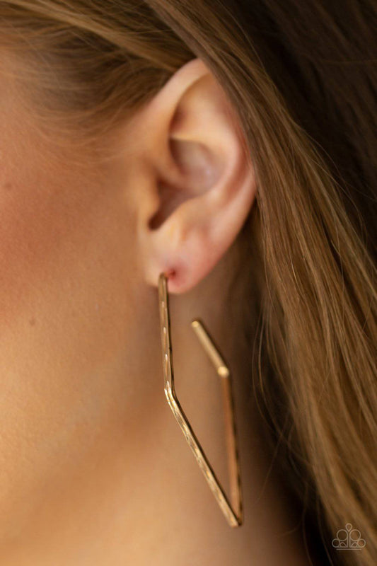 Geo Grunge - Gold Hoop Earrings- Paparazzi Accessories - GlaMarous Titi Jewels