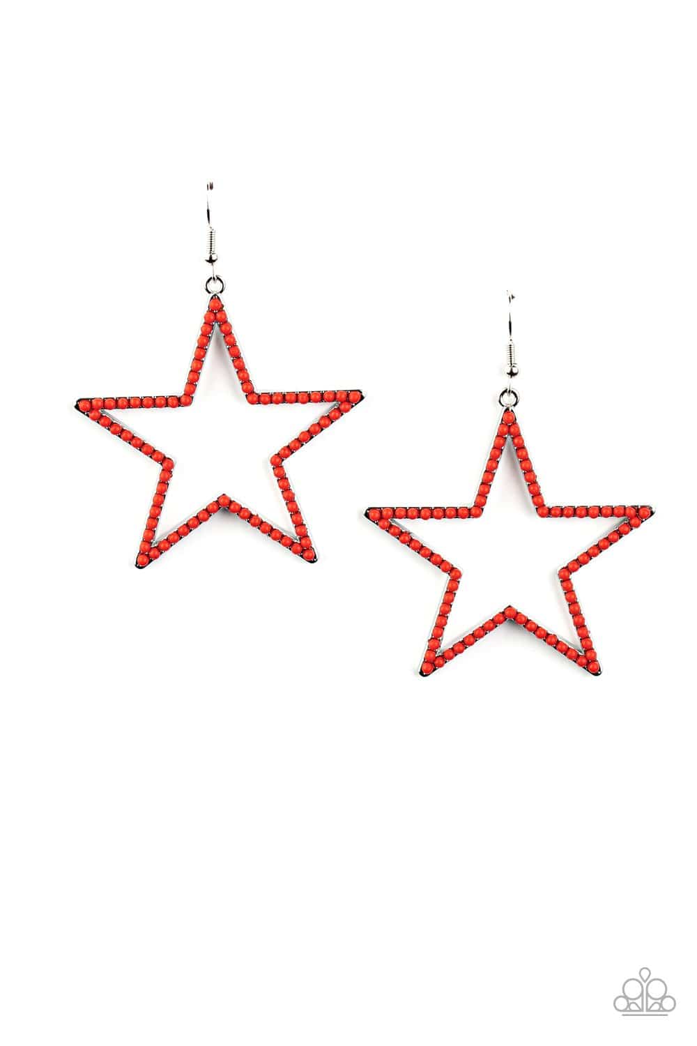 Count Your Stars - Red Star Earrings- Paparazzi Accessories - GlaMarous Titi Jewels