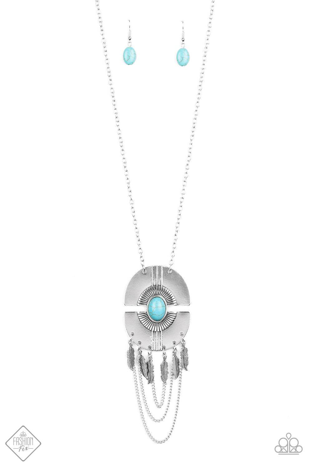 Desert Culture - Turquoise Blue & Silver Necklace - Paparazzi Accessories - GlaMarous Titi Jewels